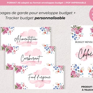 Carpeta de presupuesto, 21 páginas de portada, sobres de presupuesto A6 con cremallera, sobre de presupuesto personalizable, desafío francés y rastreador de primavera