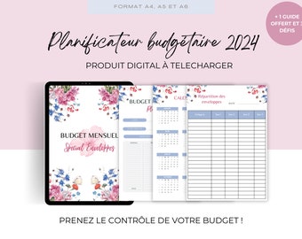 Planificateur Budget Planner en français Challenge économie Kit Défi Budgétaire Suivi des dépenses des économies Mensuel/Annuel imprimable