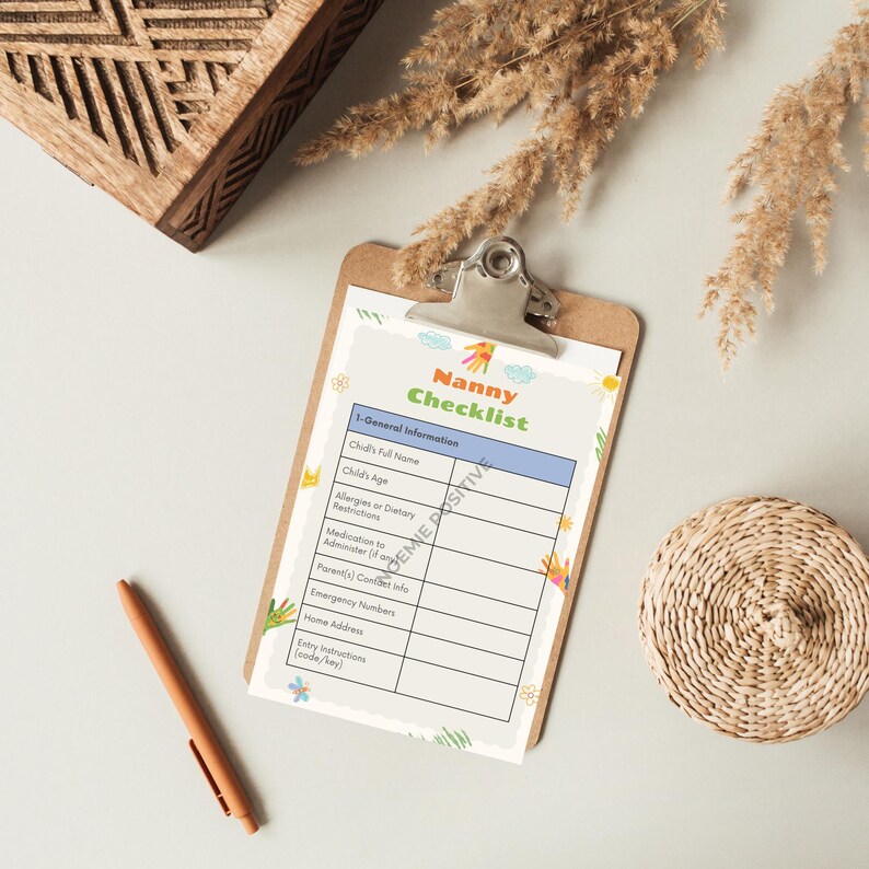 Nanny Checklist.pdf Nanny Checklist & Interview Guide | Printable Babysitter Checklist ...
