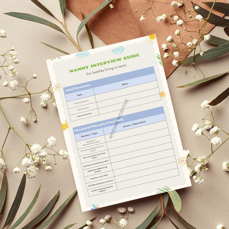 Nanny Checklist.pdf Nanny Checklist & Interview Guide | Printable Babysitter Checklist ...