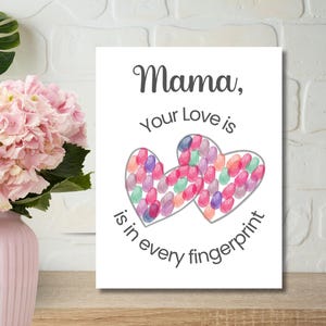 Mama Handprint Art Printable, Mother’s Day Gift from Kids, DIY Handprint Keepsake for Toddlers, Editable Preschool Craft