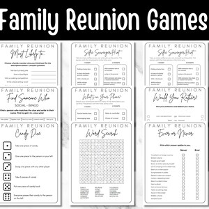 Jeux de réunion de famille, lot de 15 jeux à imprimer, idées de réunion de famille pour adultes et enfants