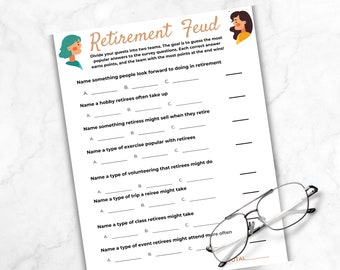 Friendly Feud Retirement Game. Print & Play, Perfect for office retirement parties