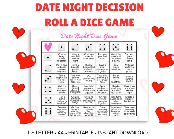 date night dress up games Roll Roll and Connect Dice Game, Date Night Ideas, Printable Dice Roll Game, Fun Date Night Ideas, Valentine's Day grwm logo Long Women's Two Piece Size:6 Drawer Dresser - 60