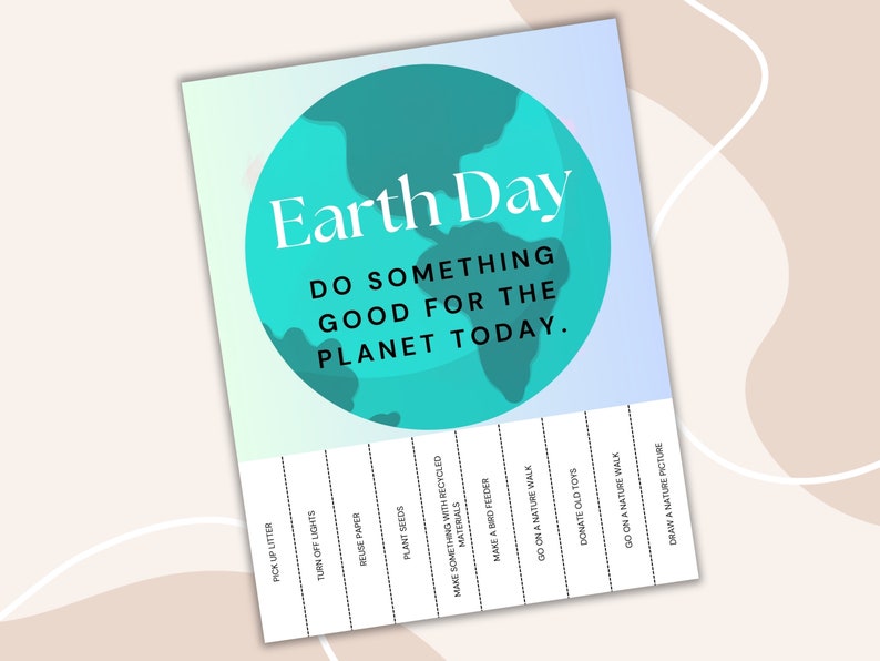 Earth Day Challenge, Earth Day Activity, Tear-off Flyer, Homeschool ...