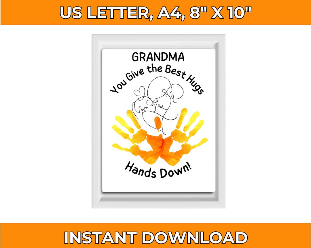 Grandma Handprint Art for Mother’s Day, Grandkids Printable Gift ...