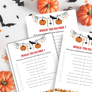 Halloween Would You Rather Game, Halloween Fun- Halloween Party Idea, Teen & Adult Halloween Game