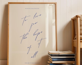 hope of it all Print Taylor Poster Taylor Lyric Poster August Print girly dorm gift for her taylor lyrics Taylor minimalist wall art