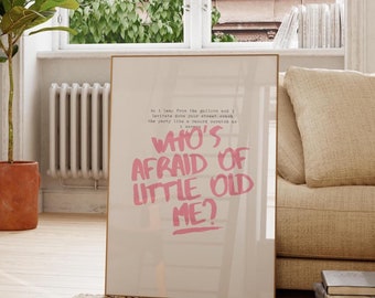 Pink Print Taylor Poster Taylor inspired Printable Wall Art Gift for her Dorm room wall art girly Taylor lyric print little old me