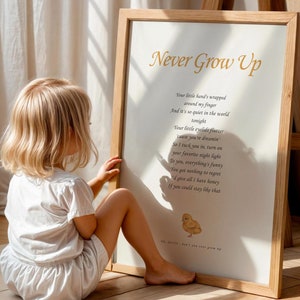 Never Grow Up Poster Nursery Wall Art Taylor Nursery decor Gift for baby shower Nursery Print Children&#39;s bedroom decor Taylor Lyrics