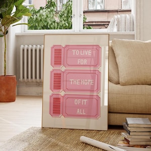 Hope Of It All Poster Print Taylor Wall Art Pink Ticket poster Preppy Print Taylor Lyrics August Print Taylor Poster Dorm Decor Taylor