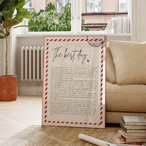 The Best Day Poster Taylor Print Muttertagsposter Schlafzimmerdruck Muttertag Digitaldruck Taylor Subtle Merch Taylor Geschenk für Sie
