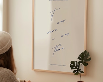 It was rare i was there Print Taylor Poster, Taylor Lyric Print, Taylor Digital Wall Art Taylor Quote Print Minimalist Print Taylor Bedroom