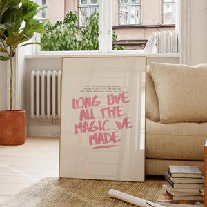 Taylor Digital Print Pink Bedroom Decor Taylor Inspired Wall Art Girl Nursery Print Taylor Lyrics Poster Taylor Fan Gift All The Magic Print