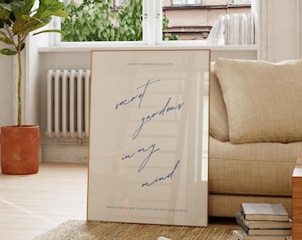 Secret Gardens Lyrics Print: Taylor Inspired Wall Art (Digital Download)