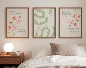 Taylor Print Set Of Three Taylor Poster Taylor Lyric Print Taylor Dorm Room Decor Taylor Inspired Print Taylor Bedroom print Subtle Merch