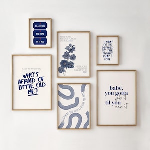 Conjunto de 6 impresiones de Taylor, póster de Taylor, impresión para dormitorio femenino, póster de Taylor para guardería, regalo para la decoración de su dormitorio, póster con letras de moda