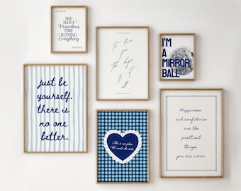 Taylor Lyrics Print Set: Navy Blue Motivational Posters (Digital Download)