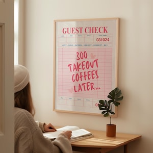 Taylor Print Wystrój kuchni Wydruk wózka kawowego Wystrój kawy 300 plakatów z kawami na wynos Taylor Wall Art Wydruki czeków gości Taylor Gift