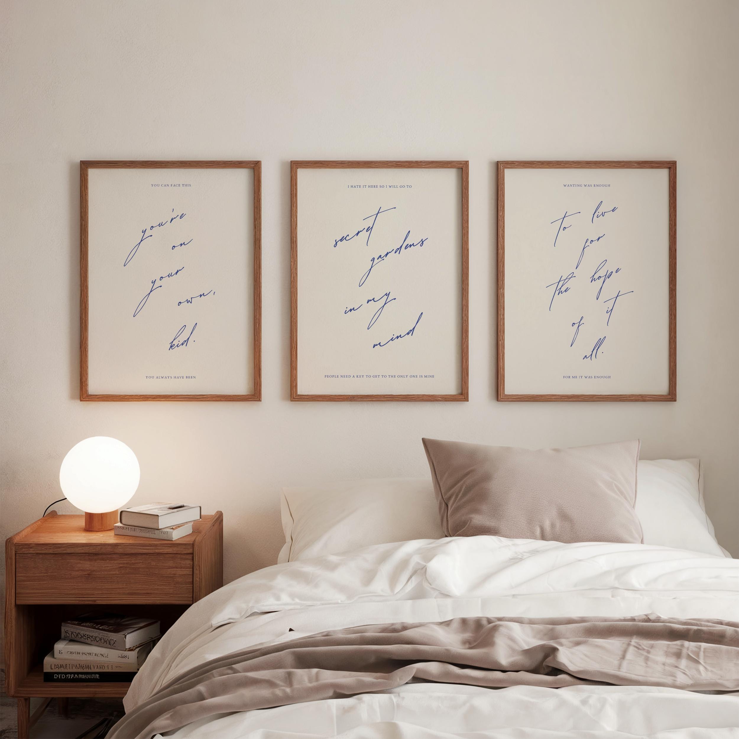 Taylor Digital Print Set Of 3 Taylor Poster Taylor Lyrics Taylor room decor secret gardens in my mind print hope of it all poster minimalist