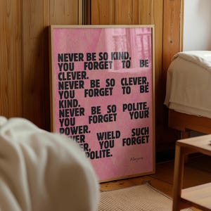 Taylor Lyrics Print: &quot;Never Be So Kind&quot; Typography Poster (Digital Download