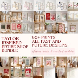 Venta de toda la tienda Más de 100 impresiones Póster de Taylor Regalo para dormitorio femenino para ella Citas de Taylor Póster con letra de Taylor Dormitorio femenino Arte de pared de Taylor