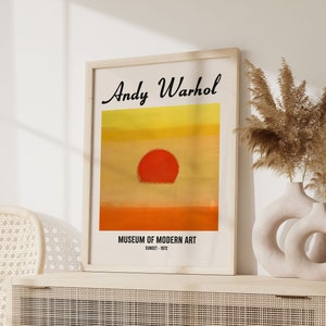 Andy Warhol, Vintage Exhibition Poster, Warhol Sunset Print, Andy Warhol Orange Pop Art Wall Print, Andy Warhol Flowers Poster, Dorm decor