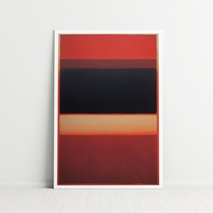 Mark Rothko-print, zwarte en rode abstracte geometrische muurkunst, minimalistische tentoonstellingsposter, modern Bauhaus Scandinavisch decor, cadeau-idee