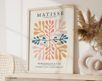 Póster de Henri Matisse, Arte mural, Arte mural de galería, Impresión naranja de Matisse, Arte mural para sala de estar, Póster de exposición de Matisse, Arte mural para dormitorio