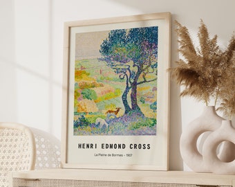 Henri Edmond Cross Print, Fine art poster, La Pleina De Bormes, Wall Art, Home wall decor, Museum quality Prints, Living Room Wall Art