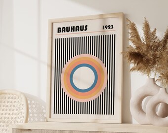 Bauhaus Trendy Exhibition Poster, Bauhaus Print, Bauhaus Decor, Geometric Wall Art, Colorful Home Gift, Vintage Bauhaus Illustration Print