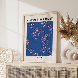 Flower Market Poster, Botanical  Prints, Les Fleurs, New York Flower Market, Purple Wall Art, Gift For Her, Dorm decor, Living Room Wall art