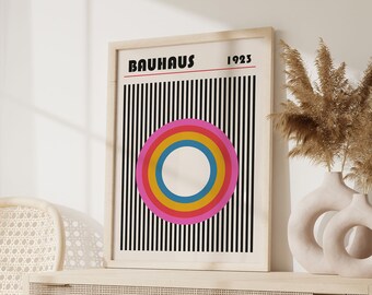Bauhaus Trendy Exhibition Poster, Bauhaus Print, Bauhaus Decor, Geometric Wall Art, Colorful Home Gift, Vintage Bauhaus Illustration Print