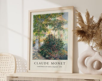 Claude Monet Poster, Garden at Giverny, Monet Print, Expressionist Art, Vintage French Home Decor, Floral Wall Art, Floral Decor