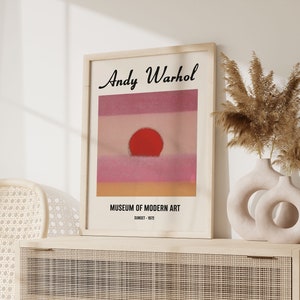 Andy Warhol Poster, Warhol Sunset Print, Home Wall Print, Andy Warhol Pop Art Print, Sunset Poster, Dorm decor, Above Bed Prints, Gift Idea