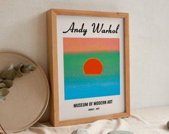 Andy Warhol Print, Warhol Sunset Poster, Exhibition Print, Andy Warhol Pop Art Print, Sunset Poster, Dorm decor, Above Bed Prints, Gift Idea