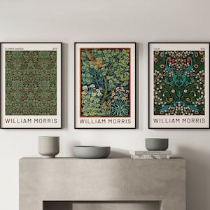 William Morris Set of 3 Prints, William Morris Wall Art, Floral Pattern Art, Nature Prints, Art Nouveau, Vintage Wall Art, Floral Art