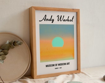 Andy Warhol Print, Warhol Sunset Poster, Exhibition Print, Andy Warhol Pop Art Print, Sunset Poster, Dorm decor, Above Bed Prints, Gift Idea