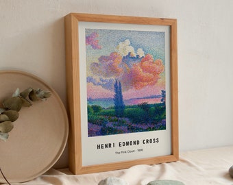 Henri Edmond Cross Art Print, The Pink Cloud, Edmond Cross Fine art poster, Pink Home wall decor, Museum quality art Prints, Gift For her