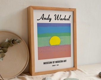 Andy Warhol Print, Warhol Sunset Poster, Exhibition Print, Andy Warhol Pop Art Print, Sunset Poster, Dorm decor, Above Bed Prints, Gift Idea