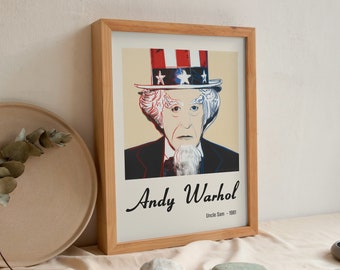 Andy Warhol Uncle Sam Print, Warhol Print, Pop Art Home Prints, Warhol Art Poster, Home Decor, Wall Art, Museum Print, Dorm decor, Gift idea
