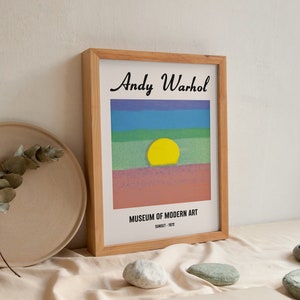 Stampa di Andy Warhol, poster del tramonto di Warhol, stampa della mostra, stampa pop art di Andy Warhol, poster del tramonto, arredamento del dormitorio, stampe sopra il letto, idea regalo