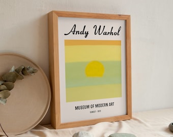 Andy Warhol Print, Warhol Sunset Poster, Exhibition Print, Andy Warhol Pop Art Print, Sunset Poster, Dorm decor, Living Room Wall Art