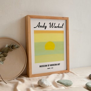 Stampa di Andy Warhol, poster del tramonto di Warhol, stampa della mostra, stampa pop art di Andy Warhol, poster del tramonto, arredamento del dormitorio, arte murale del soggiorno