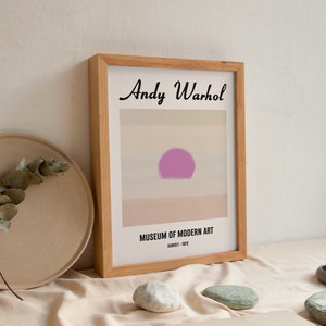 Andy Warhol Print, Vintage Exhibition Poster, Warhol Sunset Print, Andy Warhol Pop Art Print, Andy Warhol Sunset Poster, Dorm decor