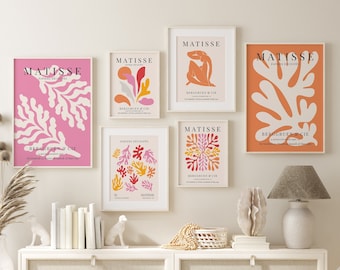 Henri Matisse Gallery Wall Set Of 6 Prints, Colorful Flower Market Print, Living Room Wall Art, Hallway Decor, Trendy Wall Art, Dorm Decor