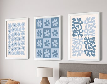 Botanical Prints Set of 3 Flower Art, Above Bed Decor, Wildflower Art Set, Watercolor Flower, New Home Gift, Floral Art Watercolor Greenery