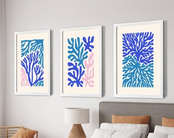 Botanical Prints Set of 3 Flower Art, Above Bed Decor, Wildflower Art Set, Watercolor Flower, New Home Gift, Floral Art Watercolor Greenery