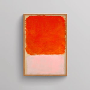 Impresión de Mark Rothko, cartel de reproducción de Rothko naranja y rosa pastel, decoración de pared moderna, impresión expresionista abstracta, pintura minimalista