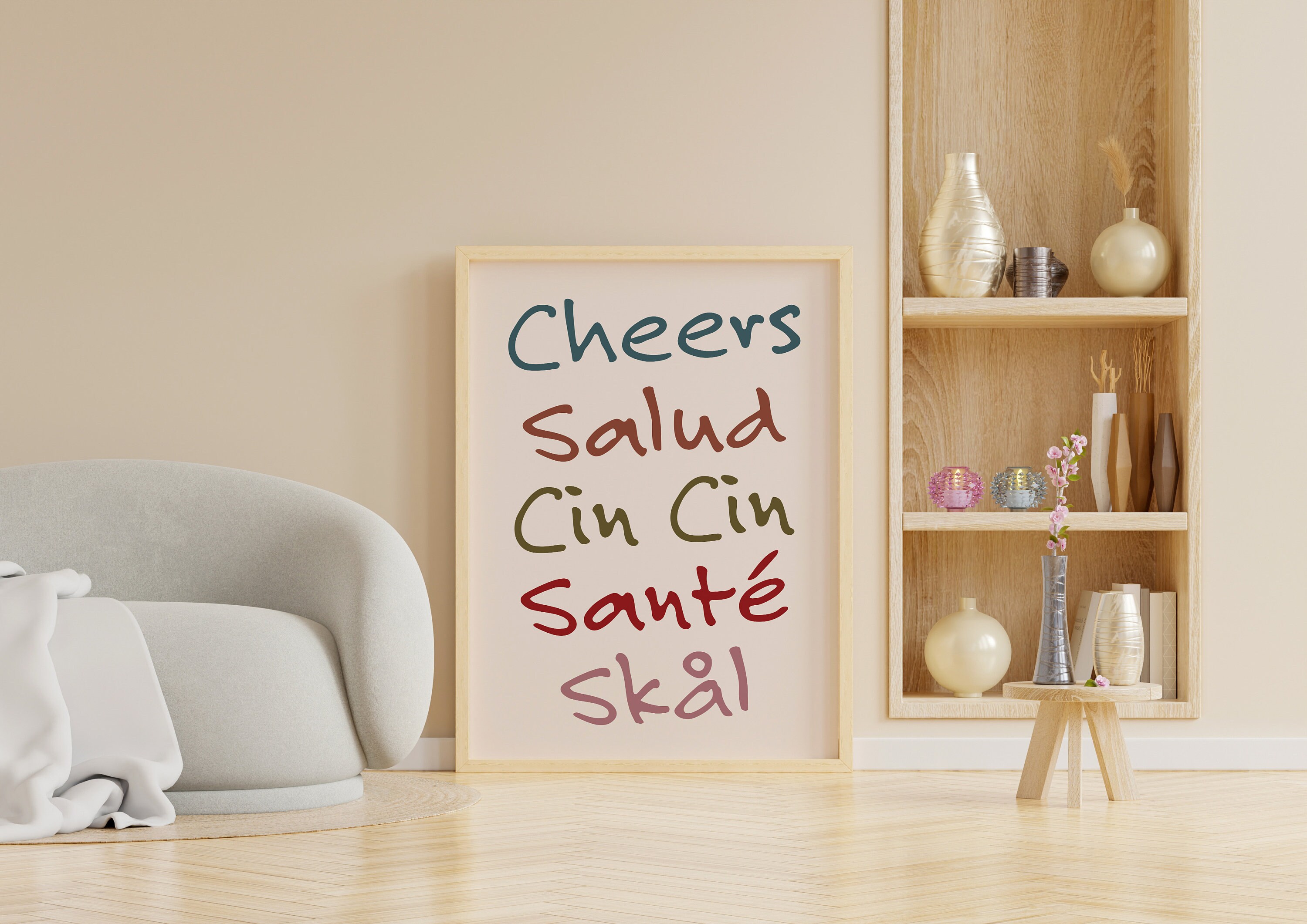 Slainte Irish Saying Art Print, Cheers Definition Print, Typography